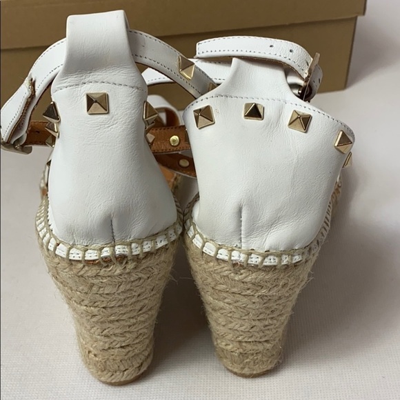 Maypol Anthro white leather studded espadrille wedges - Picture 2 of 8